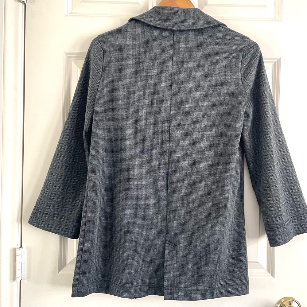 Madewell Gray Plaid Oversized Blazer Jacket Sweater Open Front - Picture 3 of 11